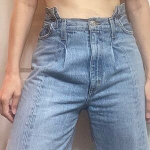 Agolde high waisted jeans with unique cut out